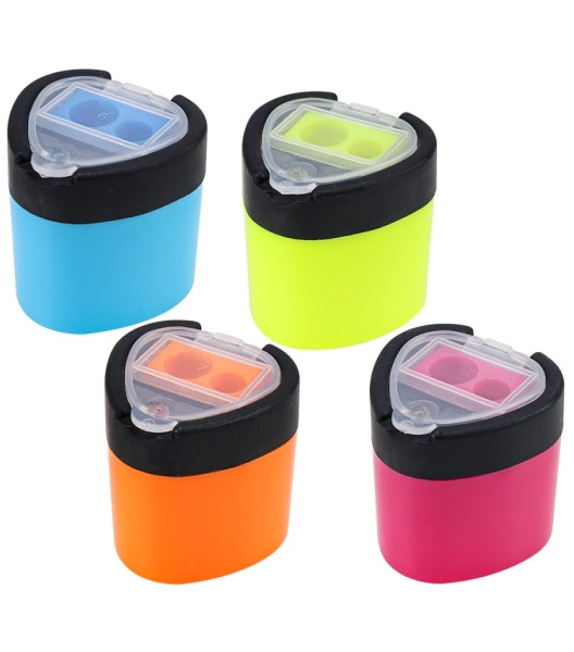 Точилка с контейнером, 2 отверстия PROF-PRESS ТК-0330, ассорти