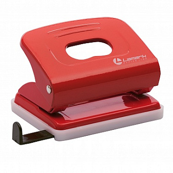 Дырокол до 20л LAMARK Mettallic, красный