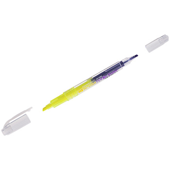Текстовыделитель двусторонний CROWN Multi Hi-Lighter Twin 1-3мм, желтый/фиолетовый