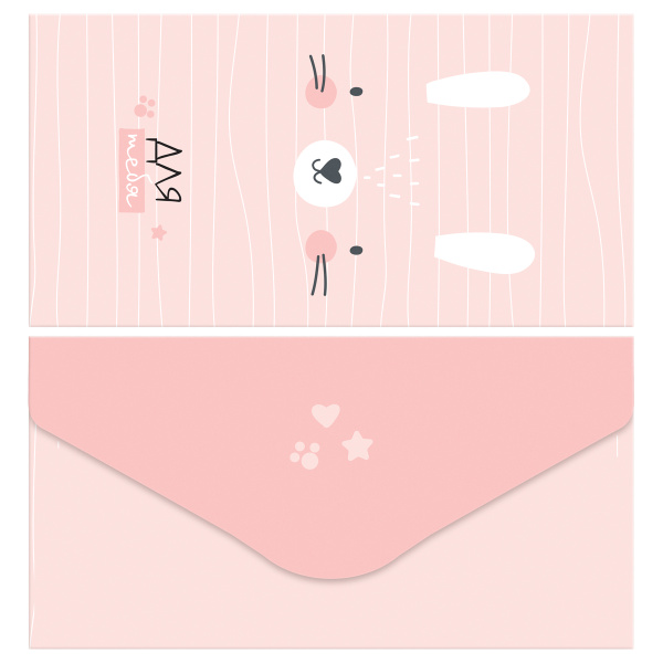 4_Конверт для денег Funny friends, 85_164мм, глянцевая ламинация MESHU, ассорти