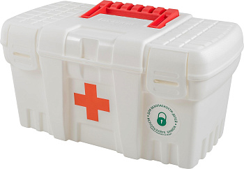 Аптечка домашняя органайзер для хранения, 26,5*15,5*14см KEEPLEX Family doctor, белая