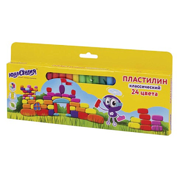 Пластилин 24цв 480г ЮНЛАНДИЯ Юнландик-Архитектор, высшее качетсво
