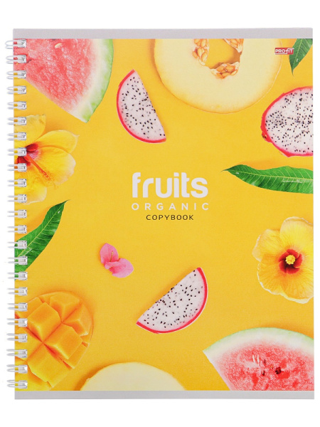 5_Тетрадь А5 48л клетка, гребень PROFIT Вкусные фрукты, ассорти