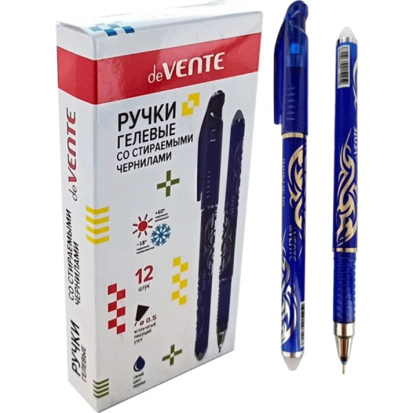 Ручка гелевая пиши-стирай 0,5мм deVENTE Energery, СИНЯЯ