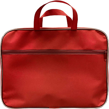 Папка на молнии с ручками А4 LAMARK, наружный карман, текстиль, красная