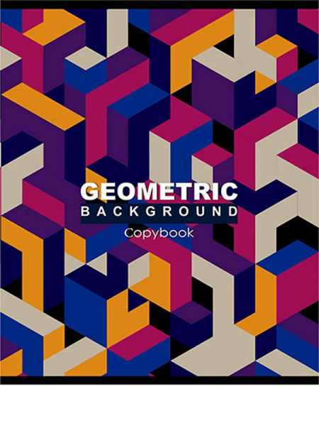 2_Тетрадь А5 96л клетка, скоба LEGEND Геометрические лабиринты, ассорти