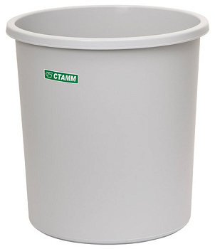 Корзина для бумаг 18л СТАММ КР42, цельная, серая