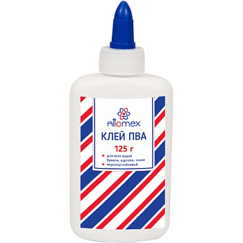 Клей ПВА 125г с дозатором ATTOMEX, морозоустойчивый