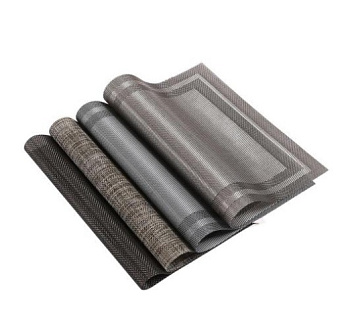 Набор сервировочных салфеток 30*45см, 4шт, темно-серый/коричневый