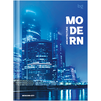 Блокнот А6 80л клетка, твердый переплет BG Modern city