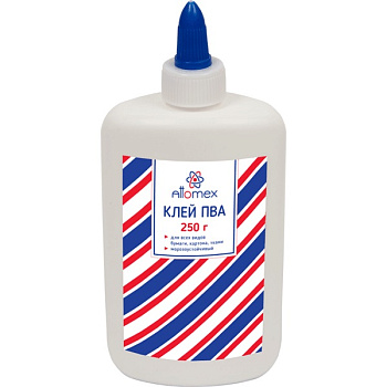 Клей ПВА 250г с дозатором ATTOMEX, морозоустойчивый