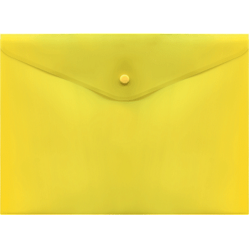 Папка-конверт на кнопке А4 0,18мм deVENTE, полупрозрачная, желтая