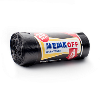 Мешки для мусора 60л, 60*70см 9мкм, в рулоне 20шт ПНД МЕШКОFF