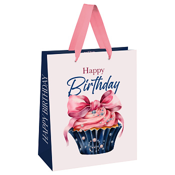 Пакет подарочный ламинированный 18*10*23см MESHU Cake