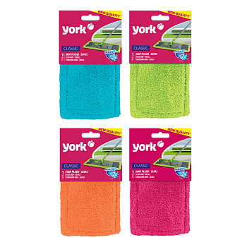 Насадка для швабры 39*9см микрофибра YORK Классик, с карманами, ассорти