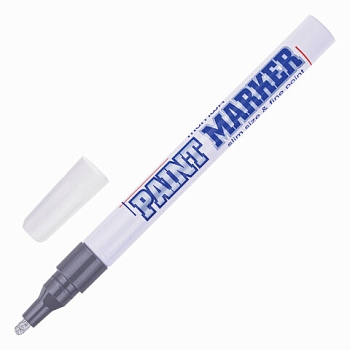 Маркер-краска лаковый (paint marker) MunHwa Slim 2мм, нитро-основа, серебряный