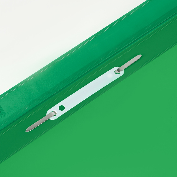 3_Папка-скоросшиватель СТАММ А4 пластик, прозрачный верхний лист, зеленая