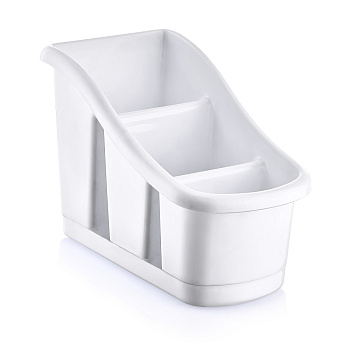 Подставка под столовые приборы Степ, пластиковая, белая