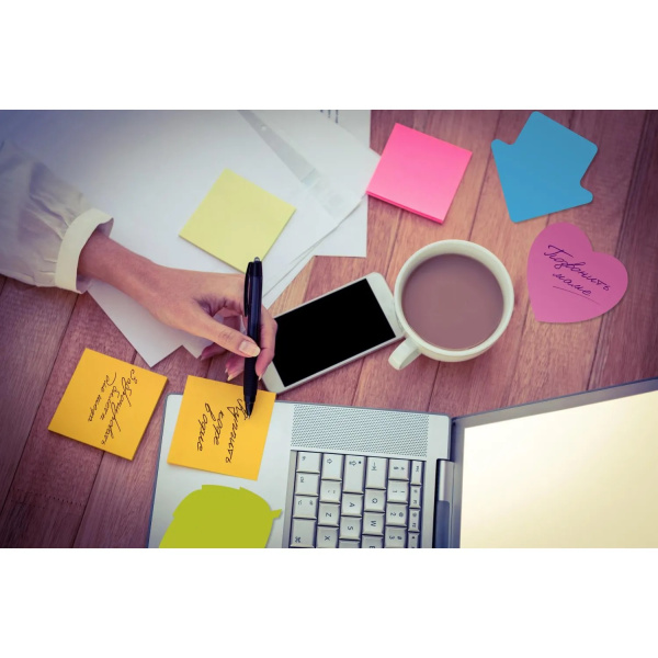 4_Блок самоклеящийся (стикеры) 51_51мм, 100л, пастельный, розовый Attache