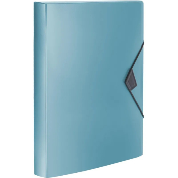 Папка-короб на резинках А4, корешок 40мм, пластик 0,8мм Attache Metallics, зеленая