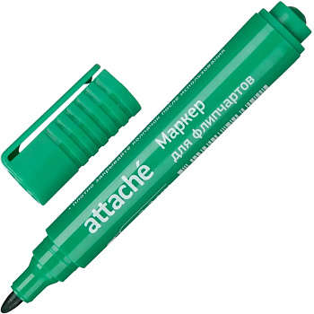 Маркер для флипчарта Attache непропитывающий 2,5мм, зеленый