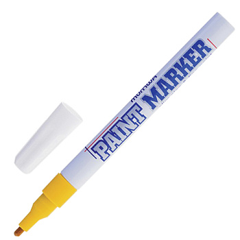 Маркер-краска лаковый (paint marker) MunHwa Slim 2мм, нитро-основа, желтый