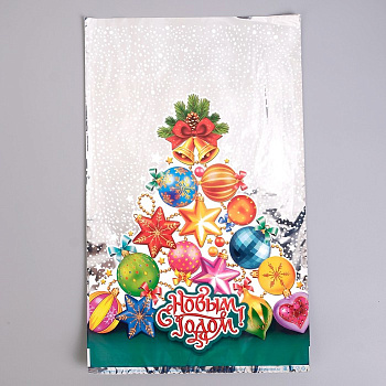 Пакет подарочный новогодний 25*40см, целлофан, Гирлянды