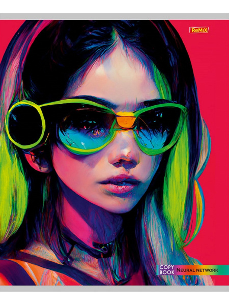 7_Тетрадь А5 48л клетка, скоба REMIX Кислотные оттенки, ассорти