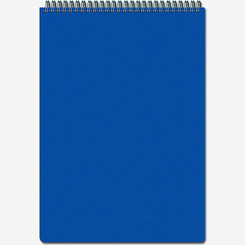 Блокнот А4 (БОЛЬШОЙ ФОРМАТ) 60л клетка, гребень ПОЛИНОМ, пластиковая обложка, синий