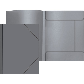 Папка на резинках А4, корешок 40мм, пластик 0,45мм ATTOMEX, серая