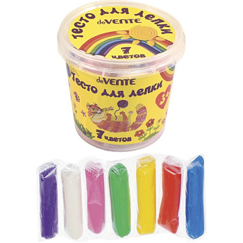 Пластилин на растительной основе (тесто для лепки) 7цв 210г deVENTE