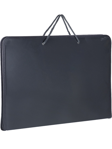 Папка на молнии для рисунков и труда А3 PROF-PRESS, непрозрачная пластиковая, серая