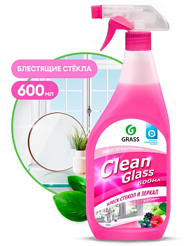 Средство для очистки стекол и зеркал 600мл GRASS Clean glass Лесные ягоды, с распылителем