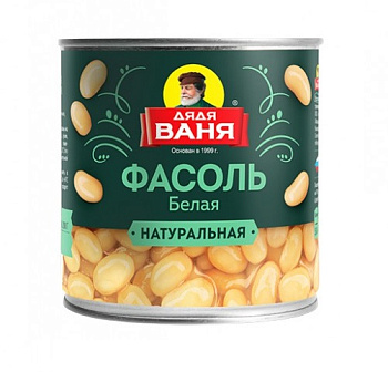 Фасоль белая натуральная ДЯДЯ ВАНЯ, 400г