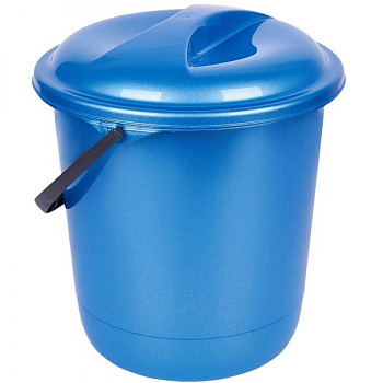 Ведро пластиковое 12л Spin&Clean Rock'n'Roll, пищевое, с крышкой, индиго