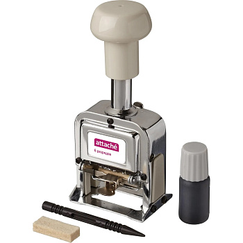 Нумератор 6-разрядный, оттиск 22*5мм, автоматический Attache, металлический