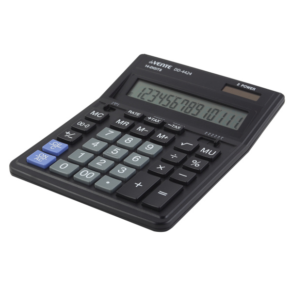 2_Калькулятор 14 разрядов deVENTE DD-4424, 153x199мм, двойное питание