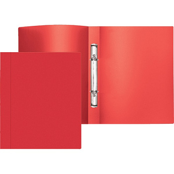 Папка на 2 кольцах, корешок 21мм, пластик 0,5мм, ATTOMEX, красная