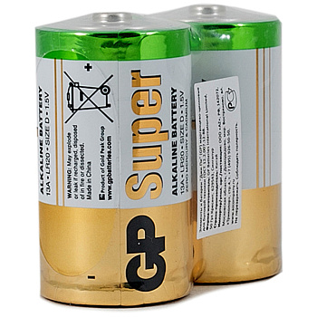 Батарейка (D) LR20-алкалиновая GP Super, 2шт в термопленке