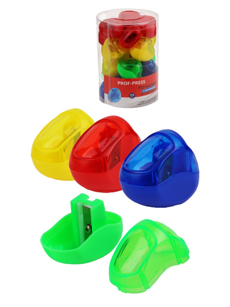 Точилка с контейнером, 1 отверстие PROF-PRESS ТК-2544, ассорти