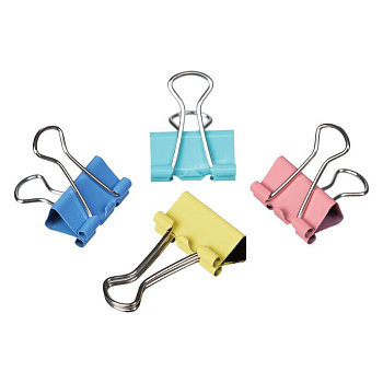 Зажим для бумаг 25мм цветной, комплект 12шт DOLCE COSTO