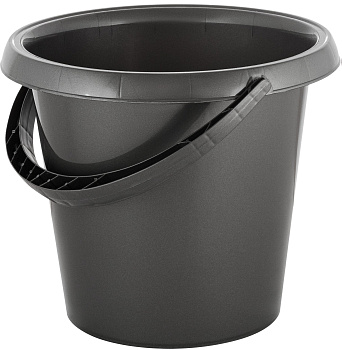 Ведро пластиковое 10л Spin&Clean Rock'n'Roll, пищевое, антрацит