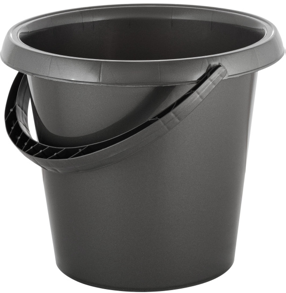 Ведро пластиковое 10л Spin&Clean Rock'n'Roll, пищевое, антрацит