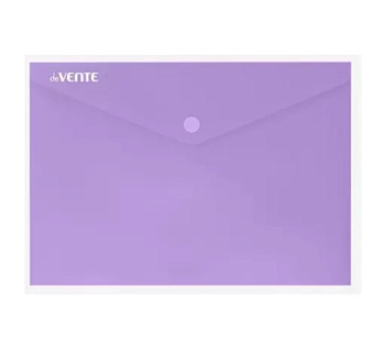 Папка-конверт на кнопке А4 0,18мм deVENTE Pastel, непрозрачная, пастельная, сиреневая