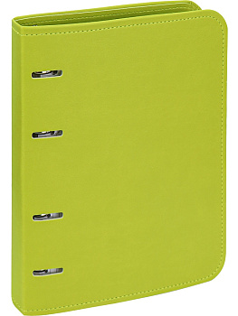 Тетрадь на кольцах А5, 120л, под кожу, клетка PROF-PRESS Green
