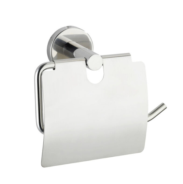Держатель для бытовой туалетной бумаги, хромированный металл, крепление к стене