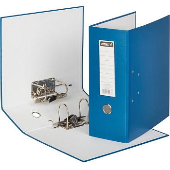 Папка-регистратор Attache корешок 125мм бумвинил, с 2 арочными механизмами, синяя
