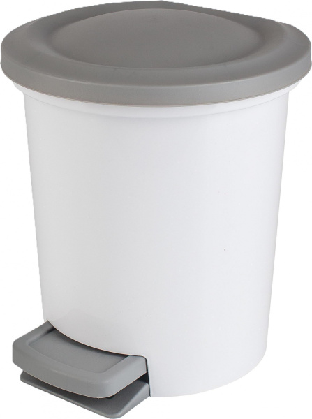 Ведро мусорное с педалью 6л, Spin&Clean Vogue, белое