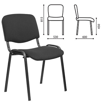 Стул для персонала и посетителей STAFF Iso Lite CF-008, черный каркас, ткань, черный