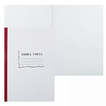 Книга учета А4 96л клетка, обложка твердый картон, блок типографский deVENTE, ассорти